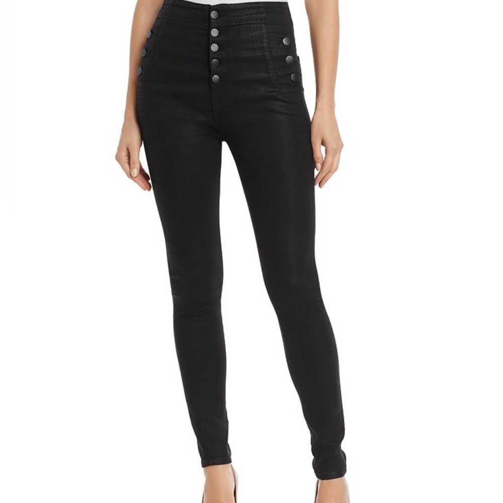 J Brand side, button and button fly black jeans size 26